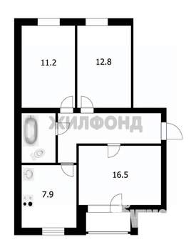 3-к квартира, вторичка, 62м2, 7/9 этаж