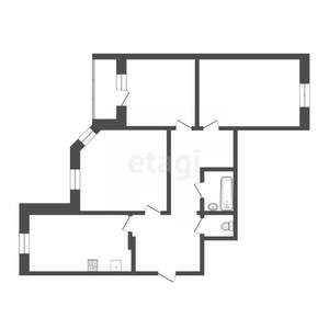 3-к квартира, вторичка, 72м2, 5/5 этаж