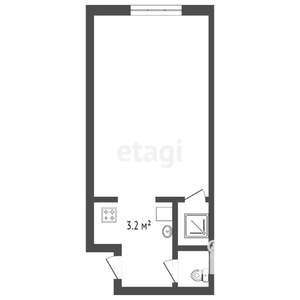 1-к квартира, вторичка, 19м2, 5/5 этаж