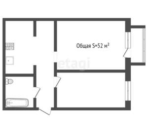 2-к квартира, вторичка, 52м2, 5/1 этаж