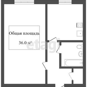 1-к квартира, вторичка, 36м2, 1/9 этаж