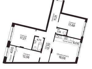 4-к квартира, вторичка, 108м2, 2/23 этаж