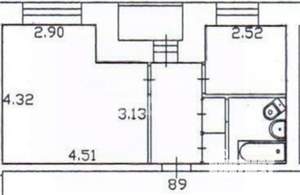 2-к квартира, вторичка, 33м2, 9/9 этаж