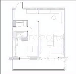 1-к квартира, вторичка, 42м2, 2/10 этаж