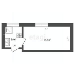 1-к квартира, вторичка, 20м2, 3/4 этаж