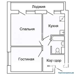 2-к квартира, вторичка, 42м2, 1/5 этаж