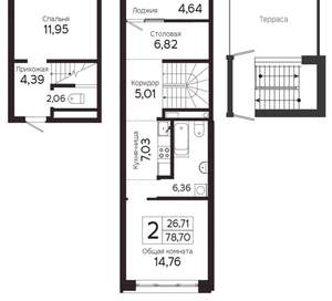2-к квартира, вторичка, 79м2, 5/23 этаж