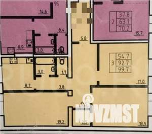 3-к квартира, сданный дом, 100м2, 3/7 этаж