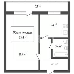 1-к квартира, вторичка, 41м2, 9/10 этаж