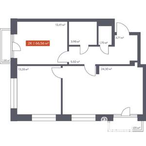 2-к квартира, вторичка, 67м2, 4/10 этаж