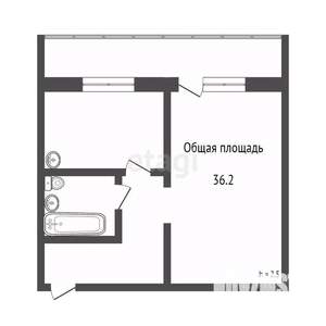 1-к квартира, вторичка, 36м2, 9/9 этаж