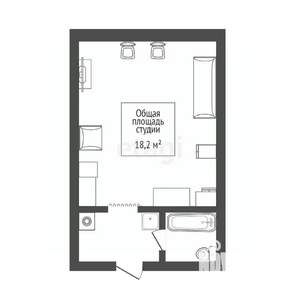 Студия квартира, вторичка, 18м2, 2/5 этаж