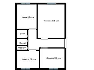 3-к квартира, вторичка, 56м2, 2/5 этаж