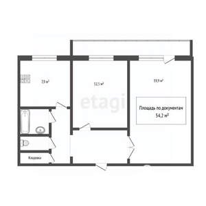 2-к квартира, вторичка, 54м2, 4/9 этаж