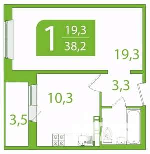 1-к квартира, вторичка, 36м2, 3/10 этаж