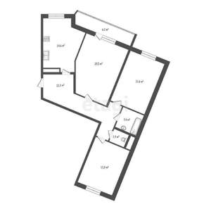 3-к квартира, вторичка, 85м2, 9/17 этаж
