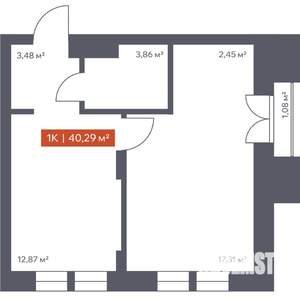 1-к квартира, вторичка, 40м2, 15/30 этаж