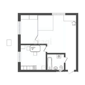 1-к квартира, вторичка, 31м2, 3/5 этаж