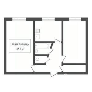 2-к квартира, вторичка, 44м2, 5/5 этаж