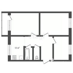 3-к квартира, вторичка, 62м2, 2/5 этаж
