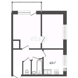 2-к квартира, вторичка, 40м2, 5/5 этаж