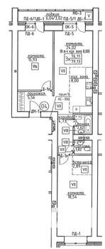 3-к квартира, строящийся дом, 79м2, 6/9 этаж