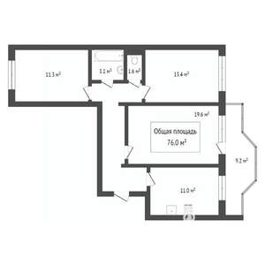 3-к квартира, вторичка, 77м2, 10/14 этаж