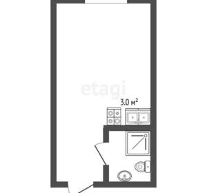 Студия квартира, вторичка, 18м2, 1/3 этаж