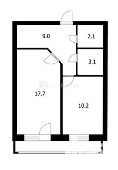 1-к квартира, вторичка, 42м2, 3/9 этаж