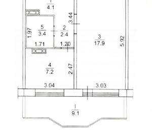 1-к квартира, вторичка, 35м2, 4/14 этаж