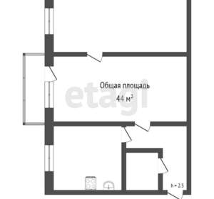 2-к квартира, вторичка, 40м2, 5/5 этаж