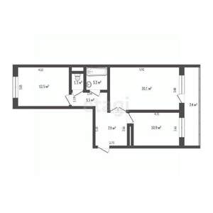 3-к квартира, вторичка, 60м2, 16/17 этаж