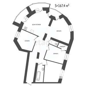 4-к квартира, вторичка, 167м2, 9/14 этаж