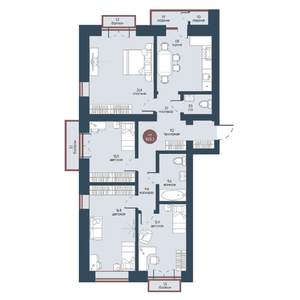 4-к квартира, строящийся дом, 103м2, 6/7 этаж