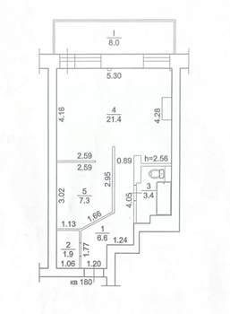 1-к квартира, вторичка, 41м2, 14/18 этаж