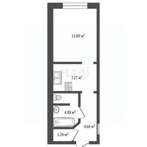 Студия квартира, вторичка, 32м2, 2/7 этаж