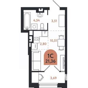 Студия квартира, вторичка, 21м2, 8/26 этаж