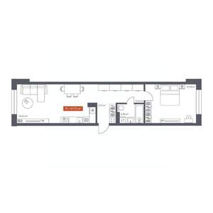 1-к квартира, вторичка, 62м2, 5/10 этаж