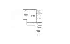 2-к квартира, вторичка, 64м2, 9/17 этаж