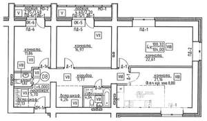 4-к квартира, строящийся дом, 104м2, 3/9 этаж