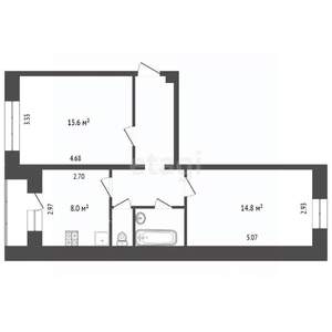 2-к квартира, вторичка, 50м2, 3/5 этаж