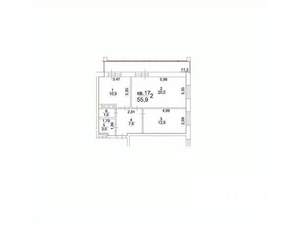 2-к квартира, вторичка, 56м2, 6/24 этаж