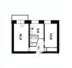2-к квартира, вторичка, 56м2, 5/5 этаж