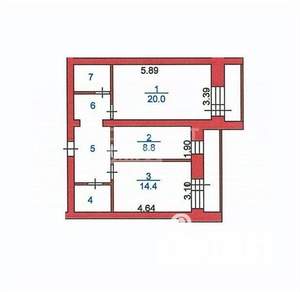 2-к квартира, вторичка, 61м2, 15/15 этаж