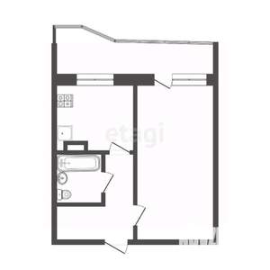 1-к квартира, вторичка, 35м2, 12/17 этаж