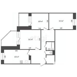 3-к квартира, вторичка, 101м2, 4/6 этаж