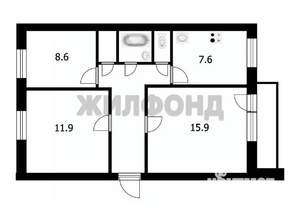 3-к квартира, вторичка, 57м2, 5/5 этаж