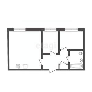2-к квартира, вторичка, 44м2, 1/5 этаж