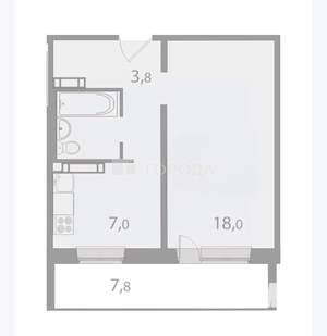 1-к квартира, вторичка, 36м2, 9/10 этаж