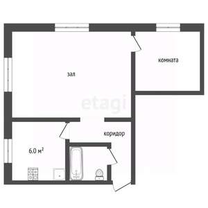 2-к квартира, вторичка, 39м2, 2/2 этаж